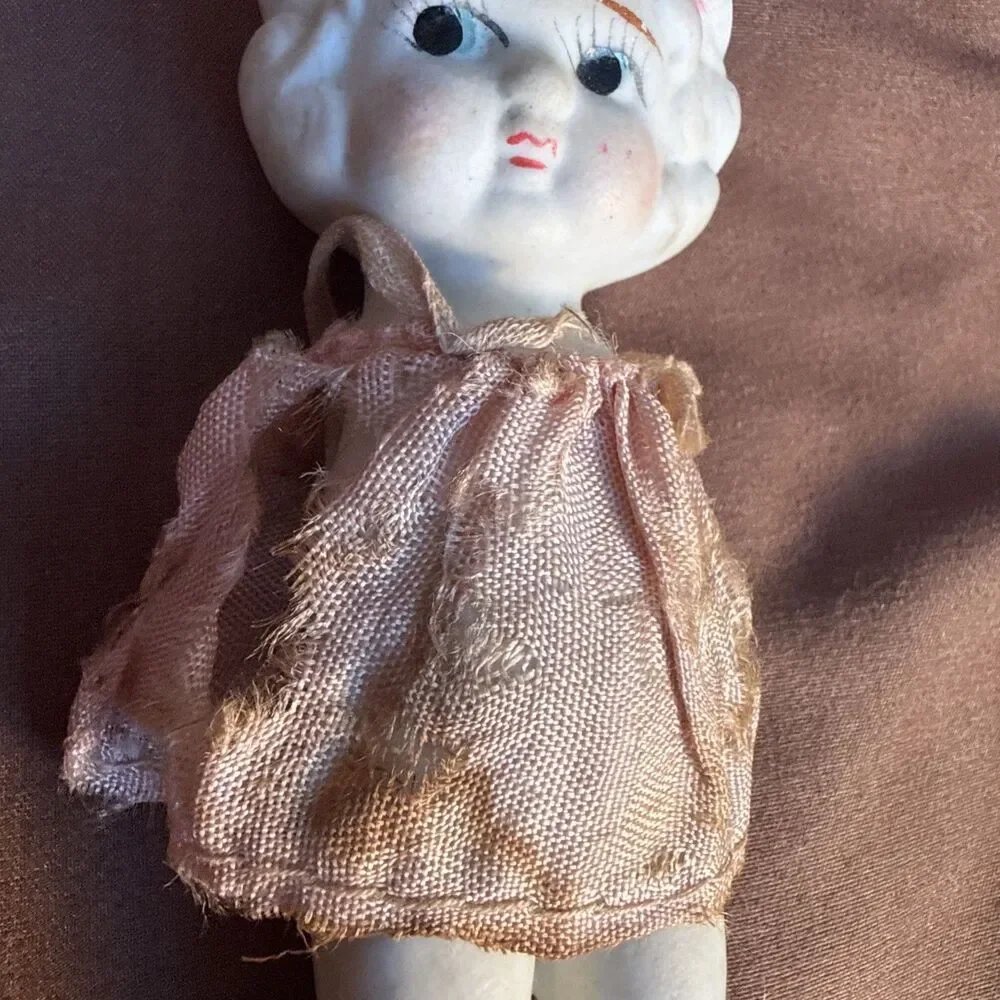 Bisque Flapper Girl Doll Blonde Vintage Made in Japan 5.5